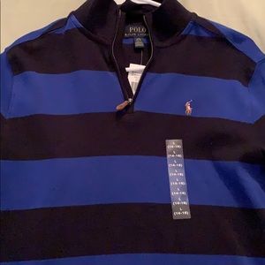 RALPH LAUREN HALF ZIP STRIPPED
